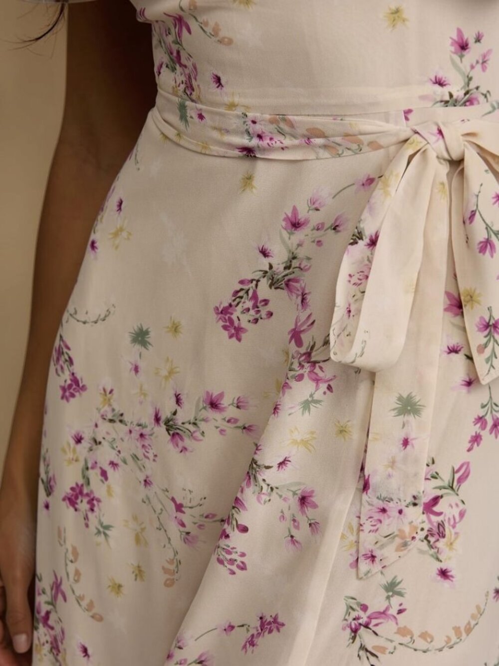 NWT Lulus Amazing Moment Light Pink Floral Print Off-the-Shoulder Dress (size S) - Picture 5 of 6